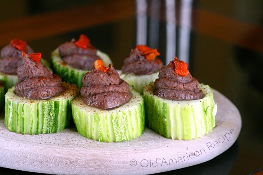 Cucumber Cups with Black Beans