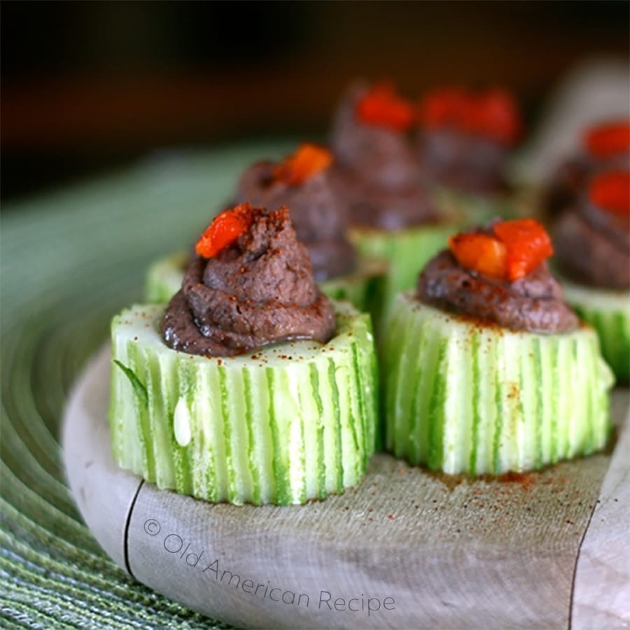 Cucumber Cups with Black Beans