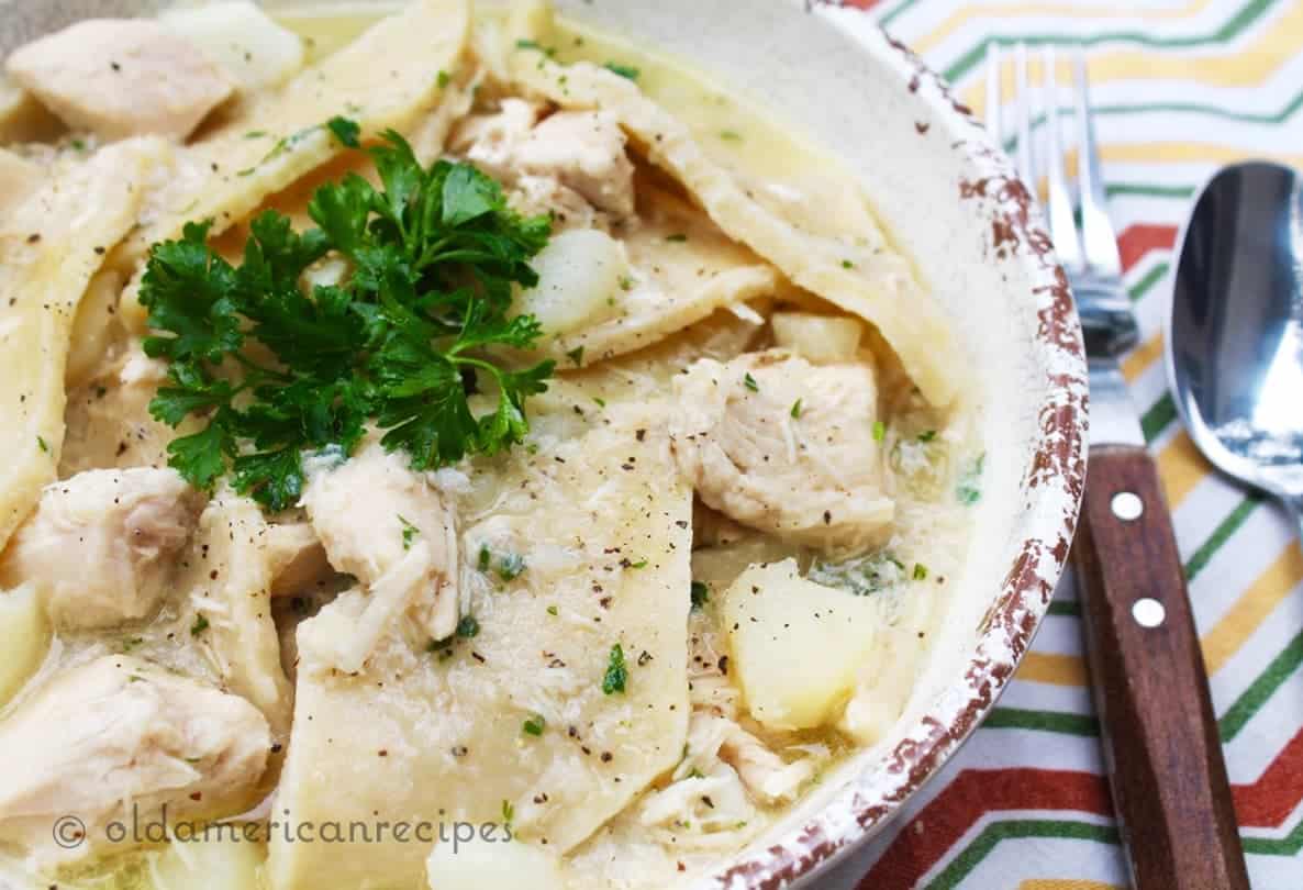 Chicken Pot Pie Stew {Amish Family Recipes} Old American Recipes