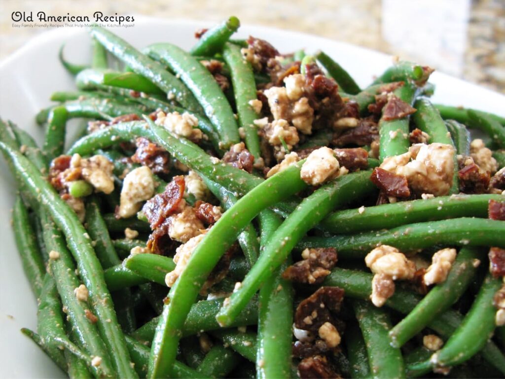 Balsamic Green Beans with Sun Dried Tomatoes and Feta