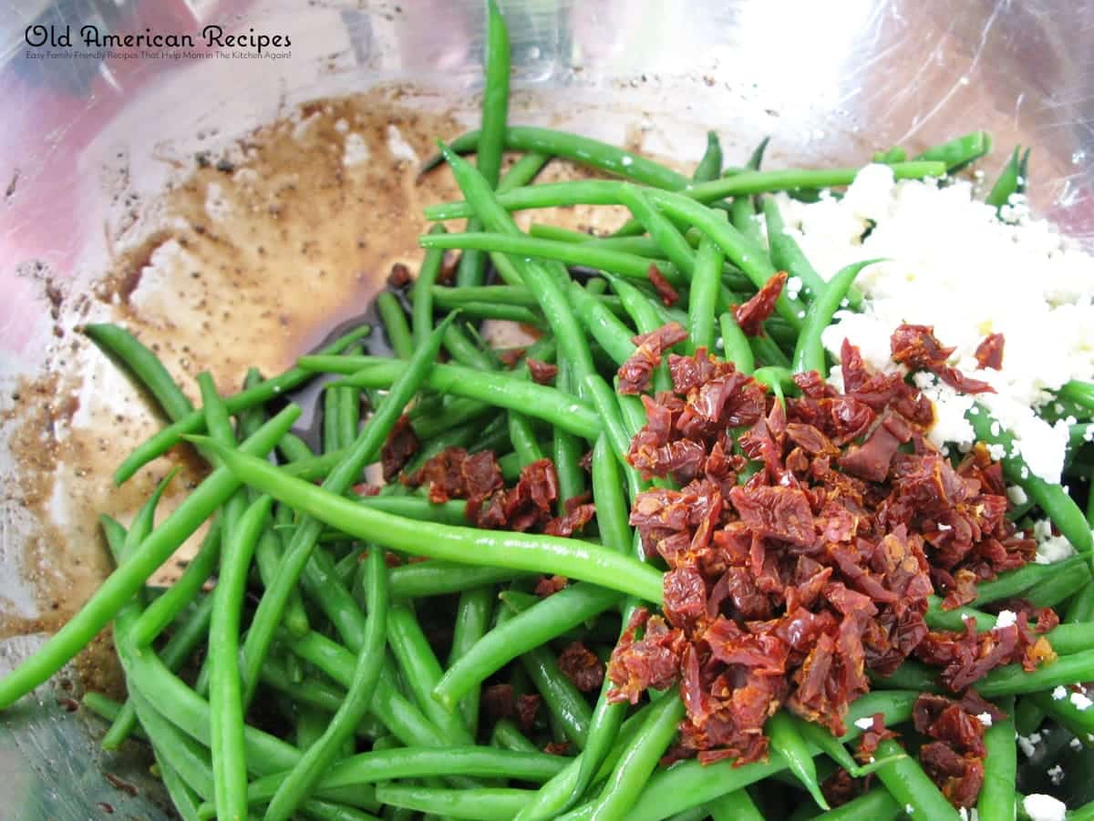 Balsamic Green Beans With Sun Dried Tomatoes And Feta Old American