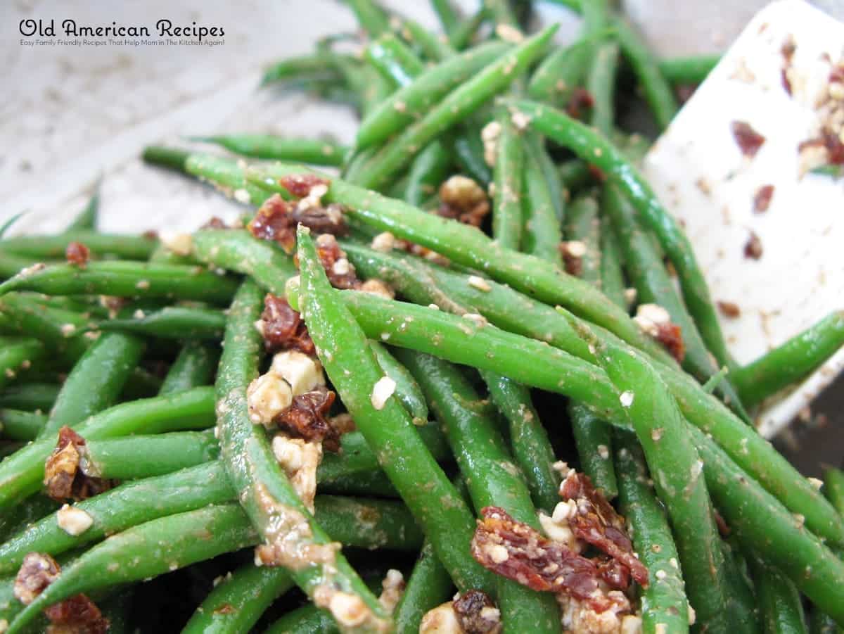 Balsamic Green Beans With Sun Dried Tomatoes And Feta Old American