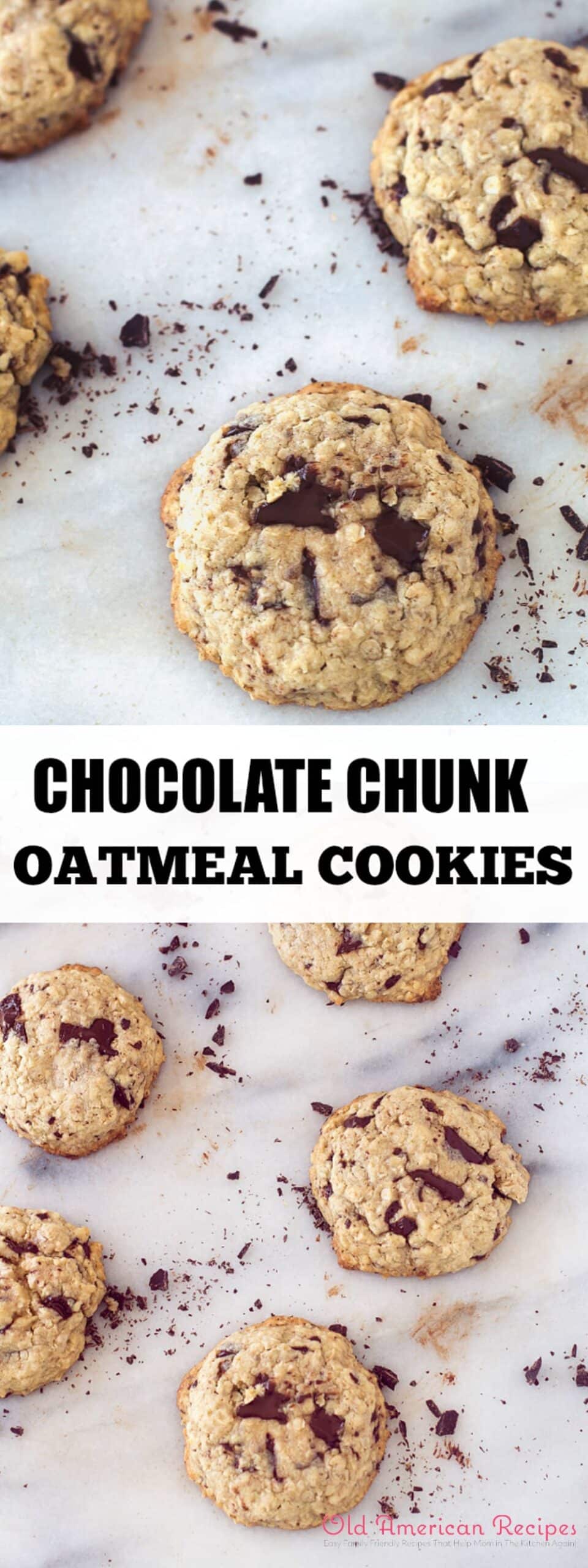 Chocolate chunk oatmeal cookies