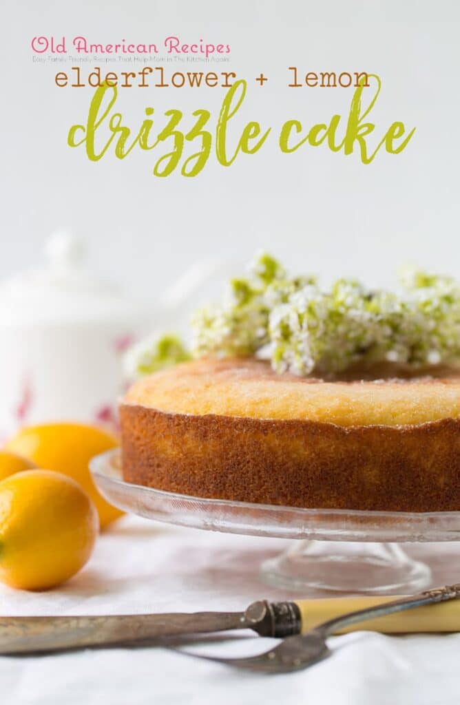 Elderflower and lemon drizzle cake