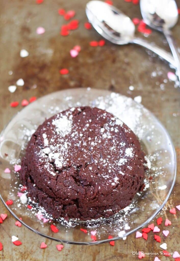 Fallen Chocolate Caramel Cake for One or Two