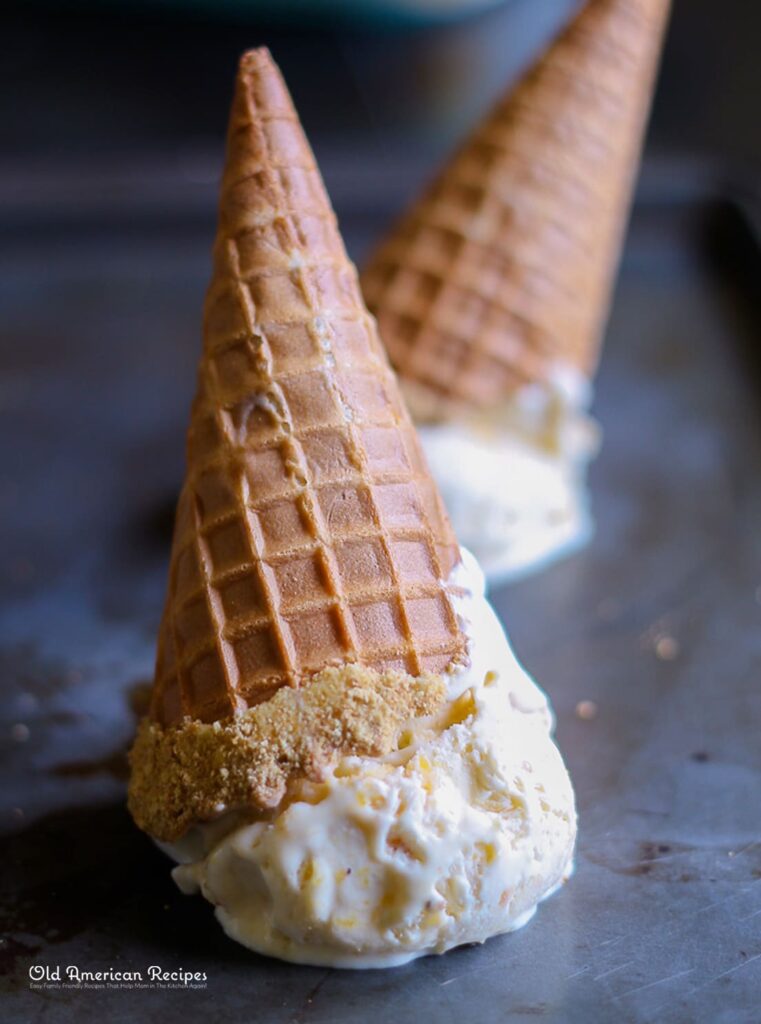 No-Churn Ice Cream with Grilled Peaches and White Chocolate Chunks