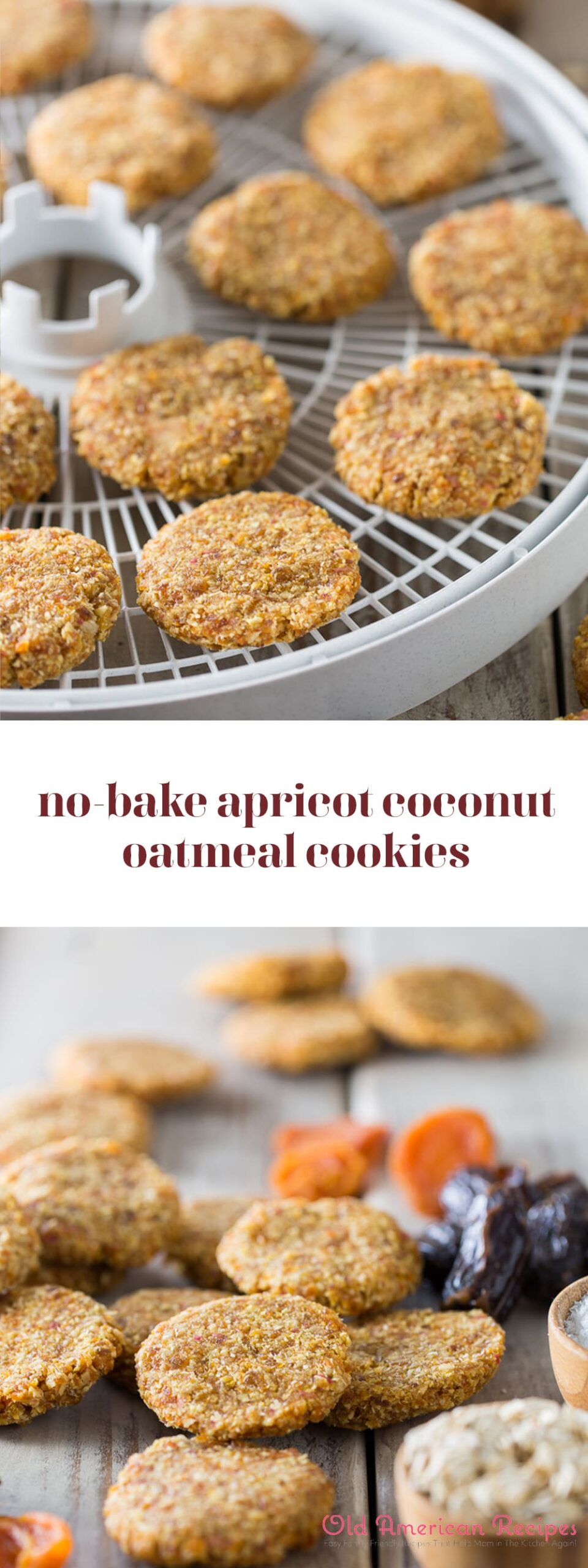 No-bake apricot coconut oatmeal cookies