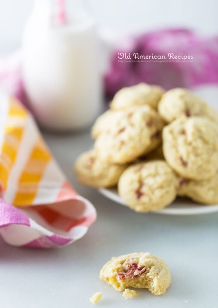 Rhubarb lemon drop cookies