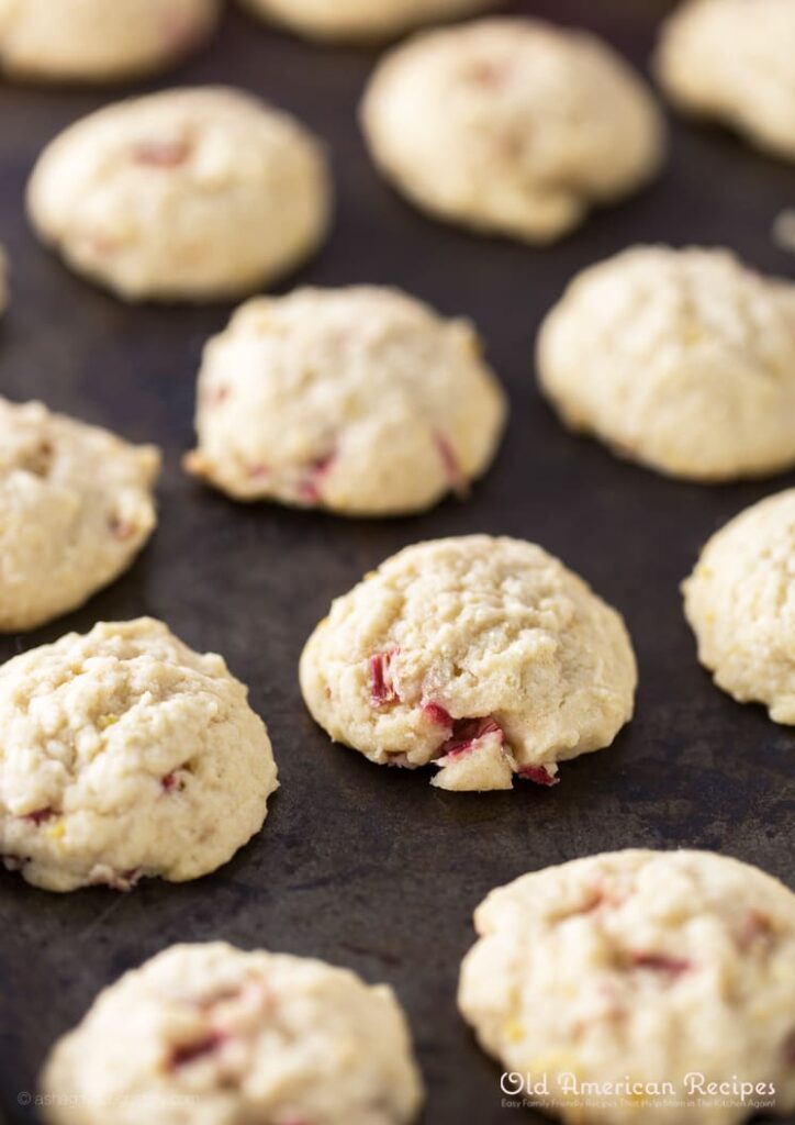 Rhubarb lemon drop cookies