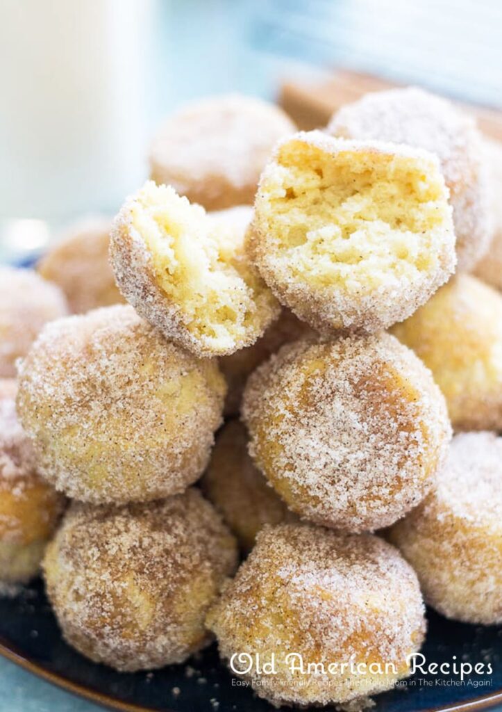 Cinnamon Sugar Eggnog Donut Holes