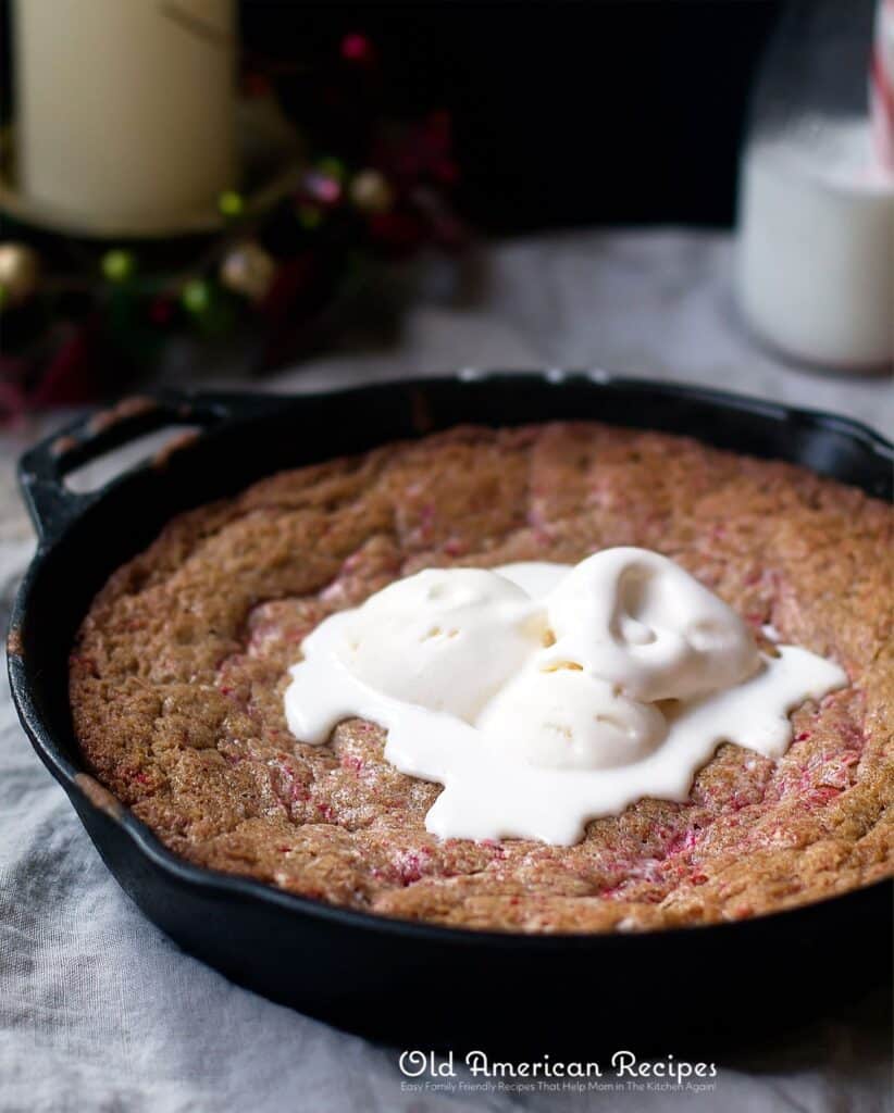 Candy Cane Skillet Cookie