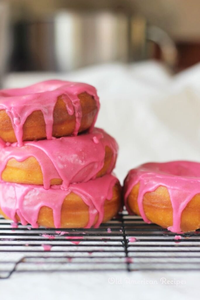 Raspberry Glazed Doughnuts
