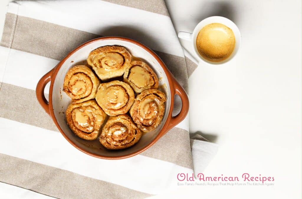 Cinnamon scrolls with an espresso glaze