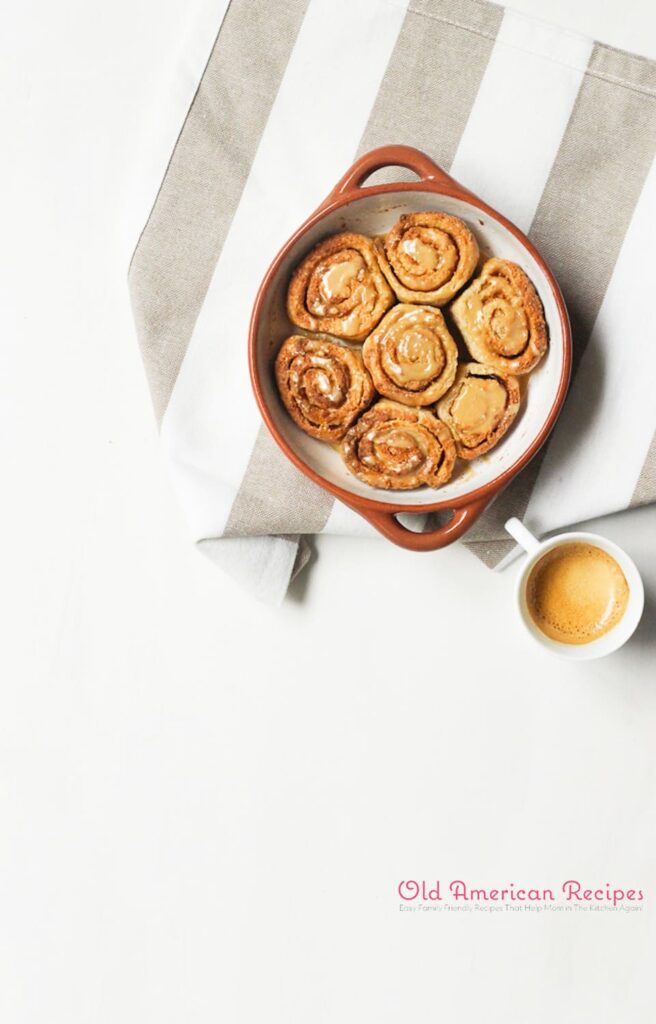 Cinnamon scrolls with an espresso glaze