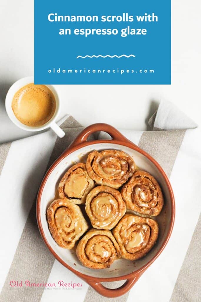 Cinnamon scrolls with an espresso glaze