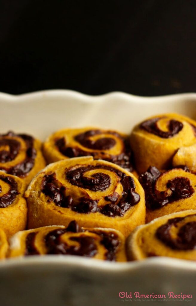 Pumpkin Cinnamon Rolls Swirled with Chocolate