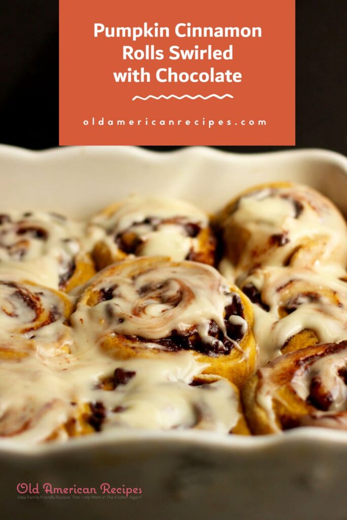 Pumpkin Cinnamon Rolls Swirled with Chocolate