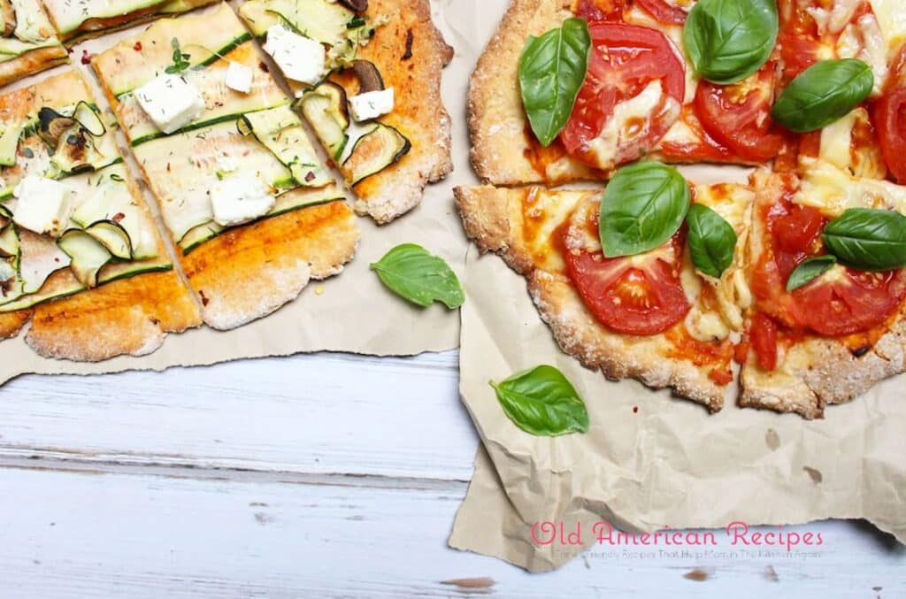 Simple vegetarian pizzas