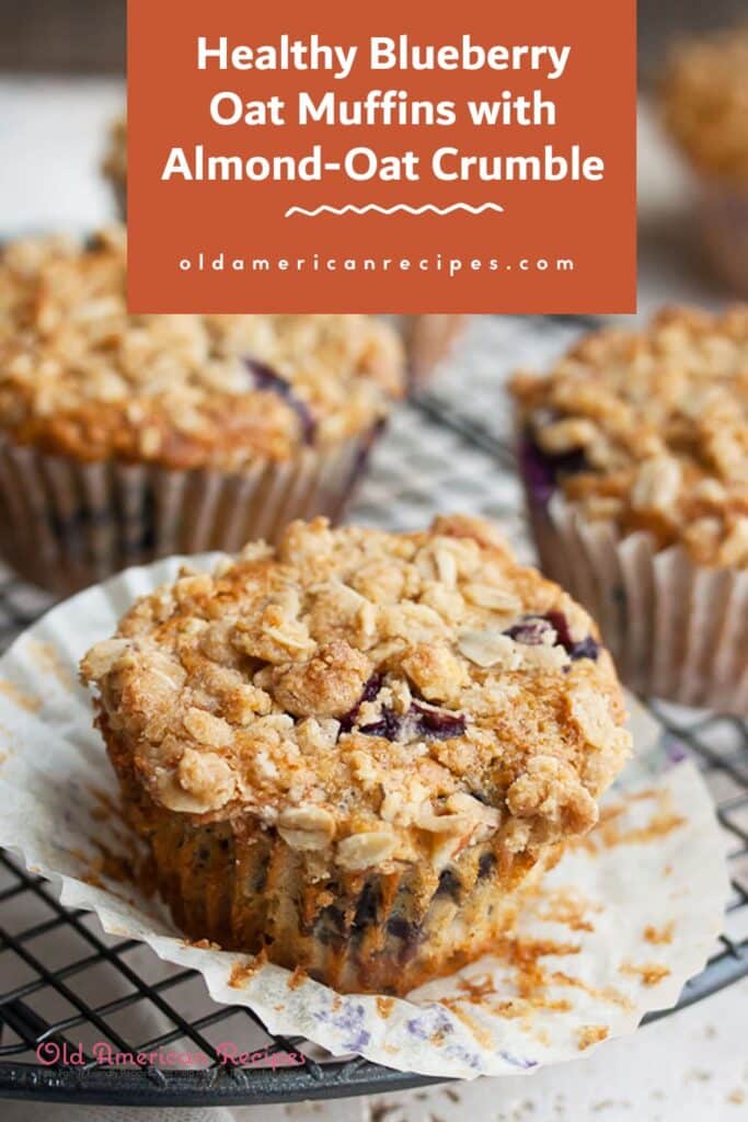 Healthy Blueberry Oat Muffins with Almond-Oat Crumble