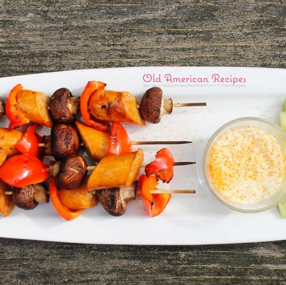 Buffalo Chicken Sausage Kabobs With Blue Cheese Old American Recipes