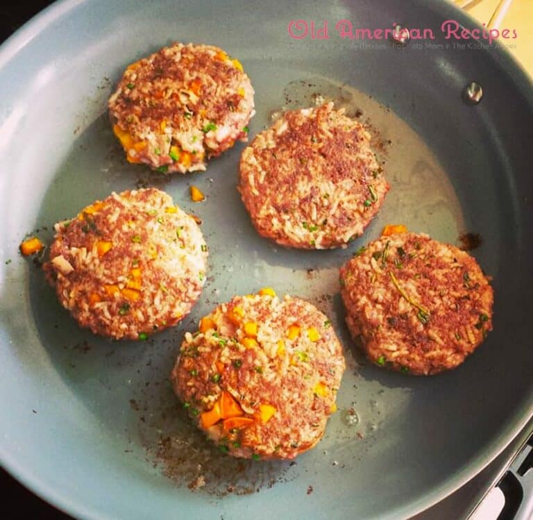 Less Rice Picture Bunless Rice Stuffing Burgers - Old American Recipes