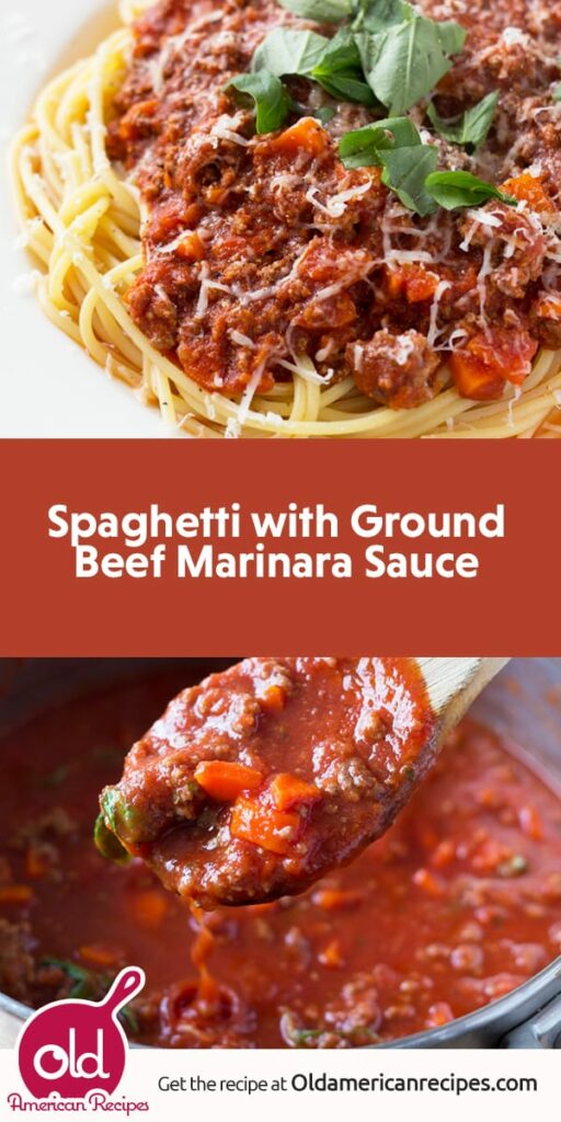 Spaghetti with Ground Beef Marinara Sauce